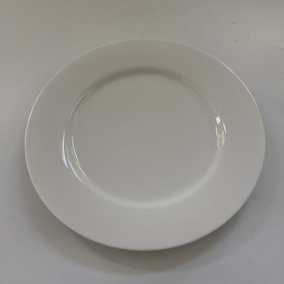 Crate & Barrel White 10.5” Dinner Plates Set of 2 Modern Traditional Dinnerware - Picture 3 of 10